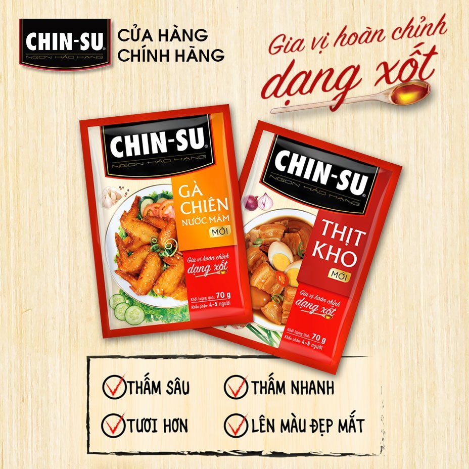 Gia vị hoàn chỉnh CHIN-SU dạng xốt gà chiên nước mắm - Masan Consumer