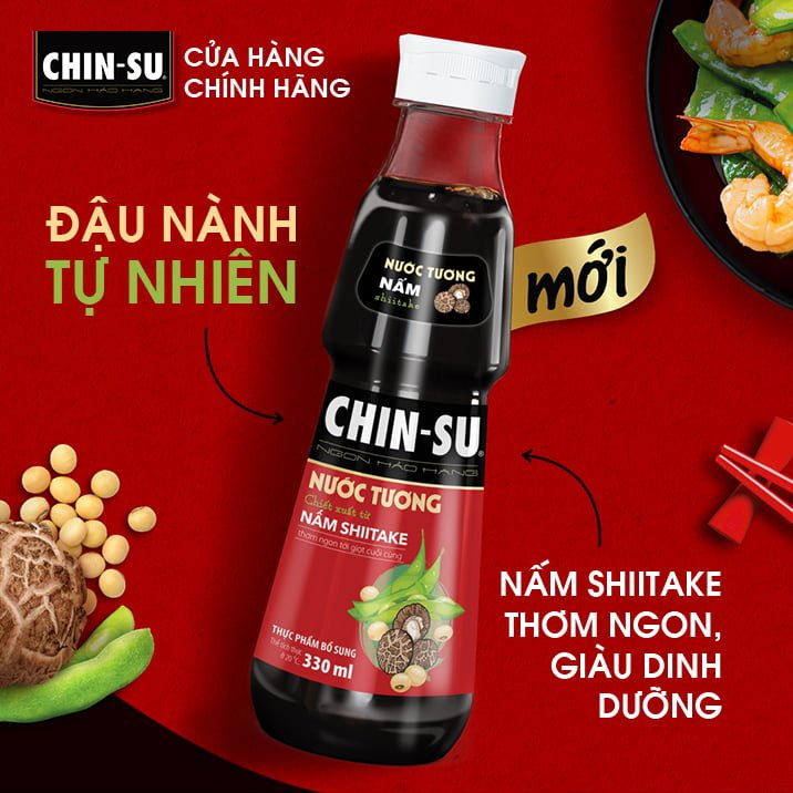 CHIN-SU Shiitake Soy Sauce 330ml - Masan Consumer