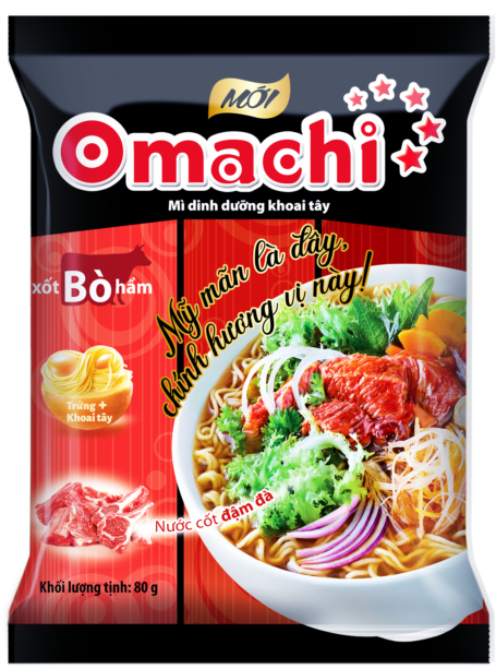 Omachi Potato Instant Noodles - Steamed Beef Flavor - Masan Consumer