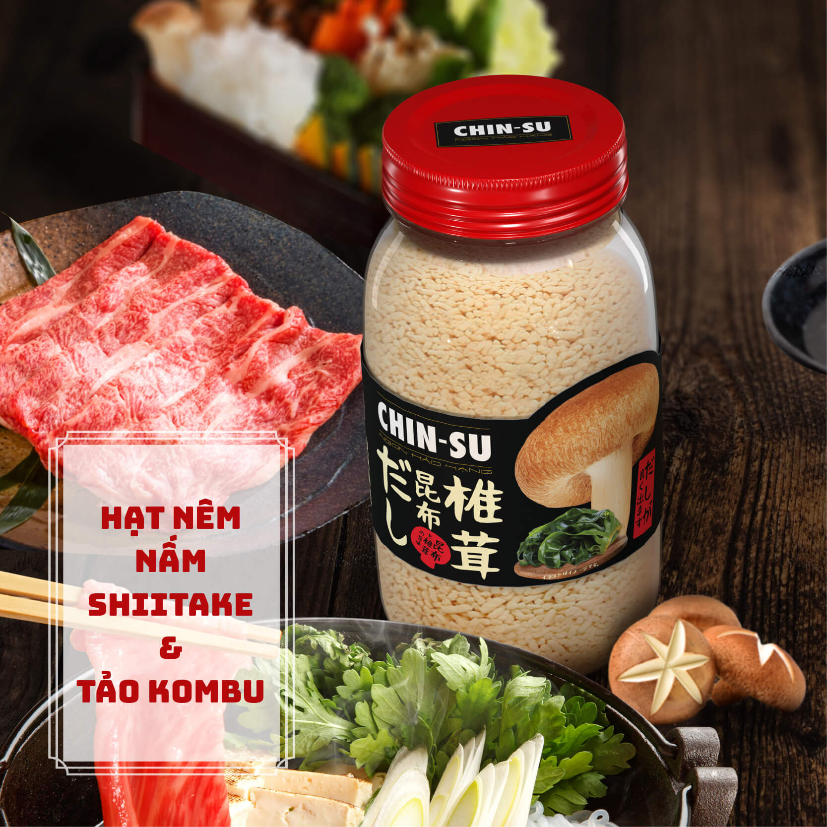CHIN-SU Shiitake Mushroom & Kombu Algae Granule - Masan Consumer
