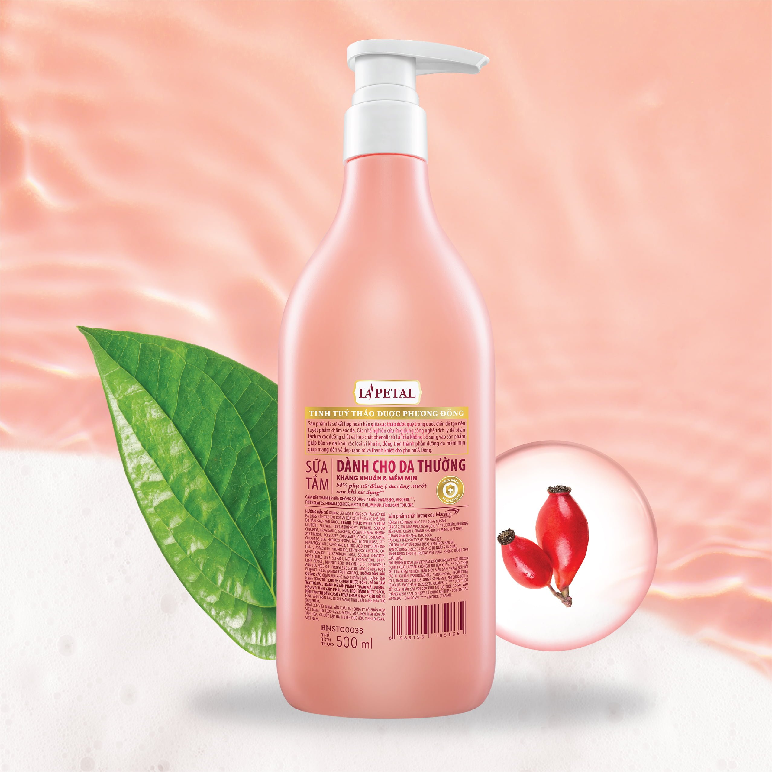 La'petal ANTIBACTERIAL & SOFTEN SKIN shower gel for normal skin 500ml - Masan Consumer