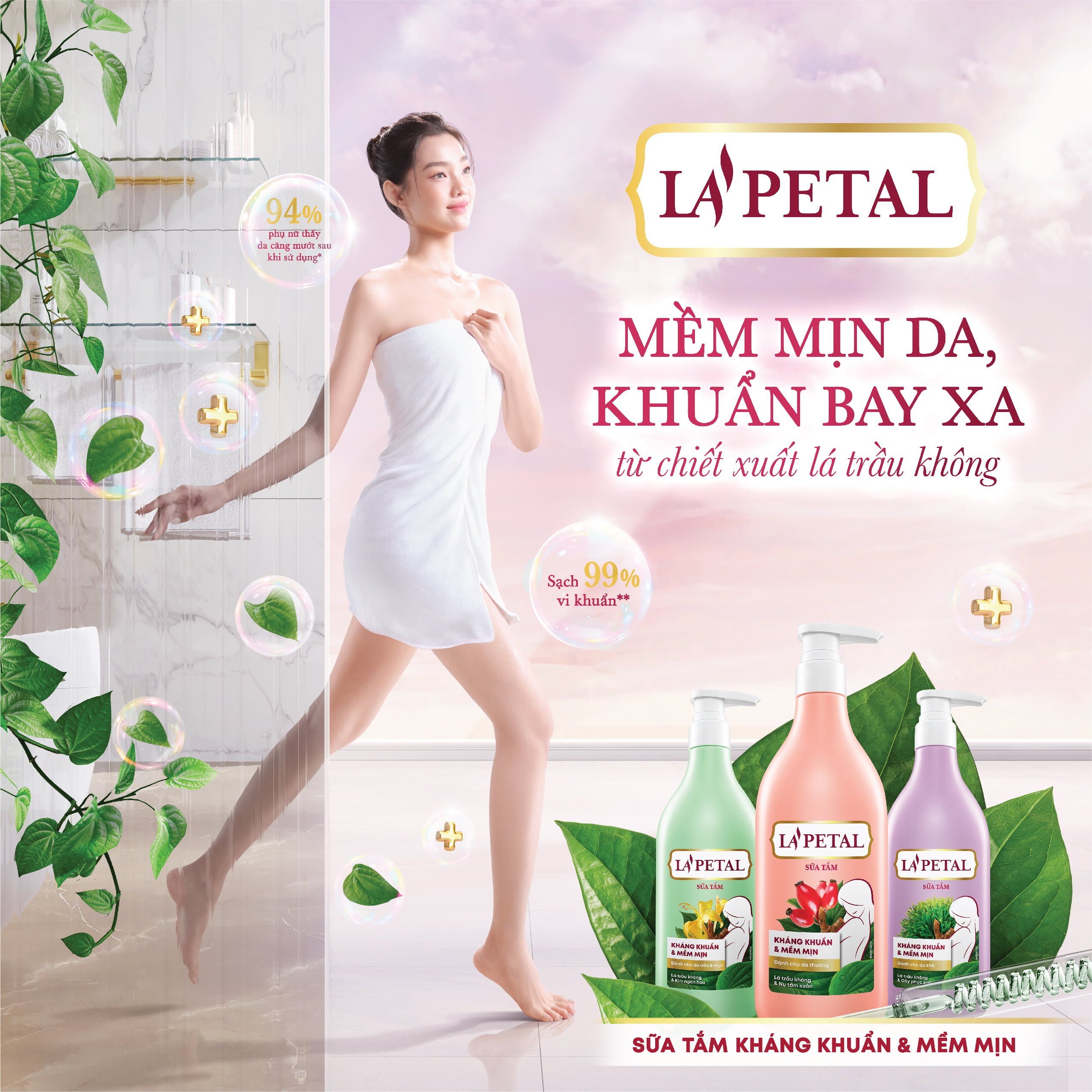 La'petal ANTIBACTERIAL & SOFTEN SKIN shower gel for oily & acne-prone skin 500ml - Masan Consumer