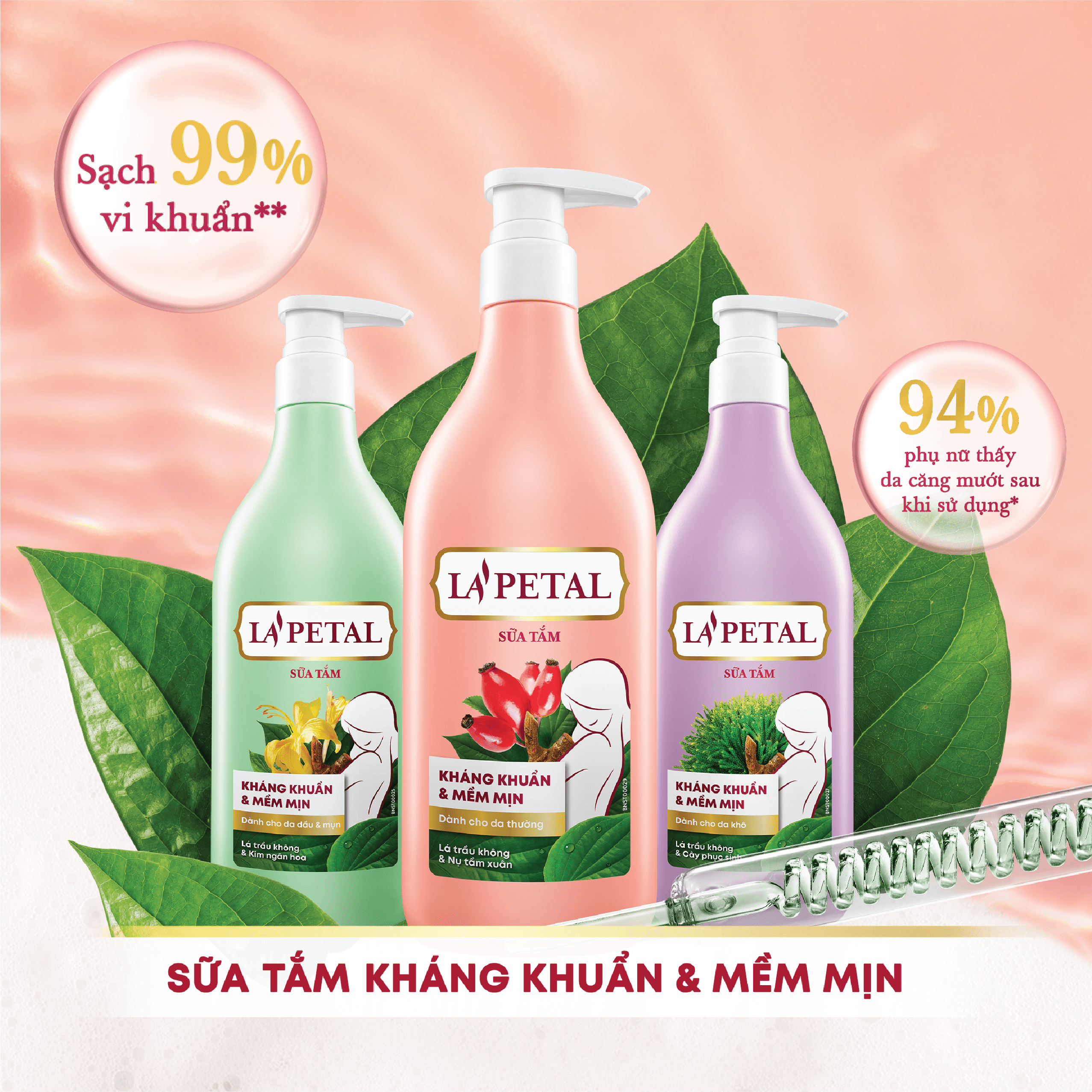 La'petal ANTIBACTERIAL & SOFTEN SKIN shower gel for oily & acne-prone skin 500ml - Masan Consumer