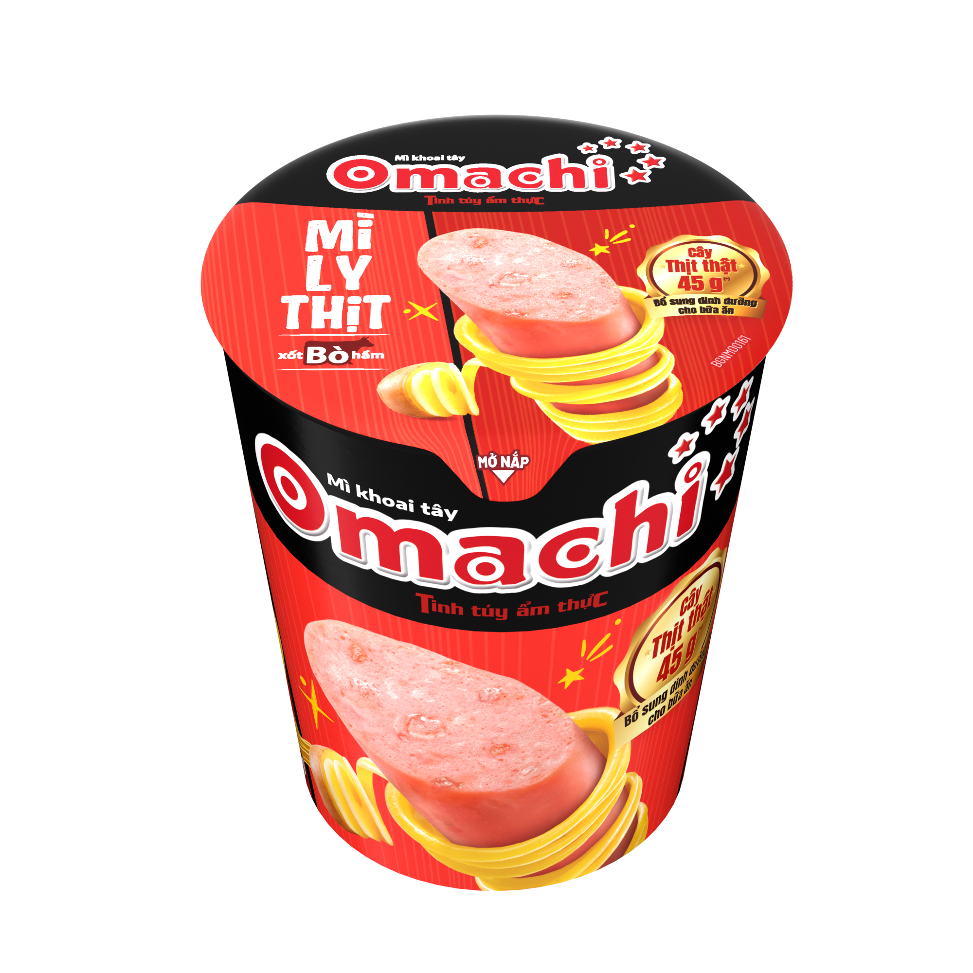 Mì khoai tây Omachi Mì ly thịt Xốt bò hầm - Ly 113gr - Masan Consumer