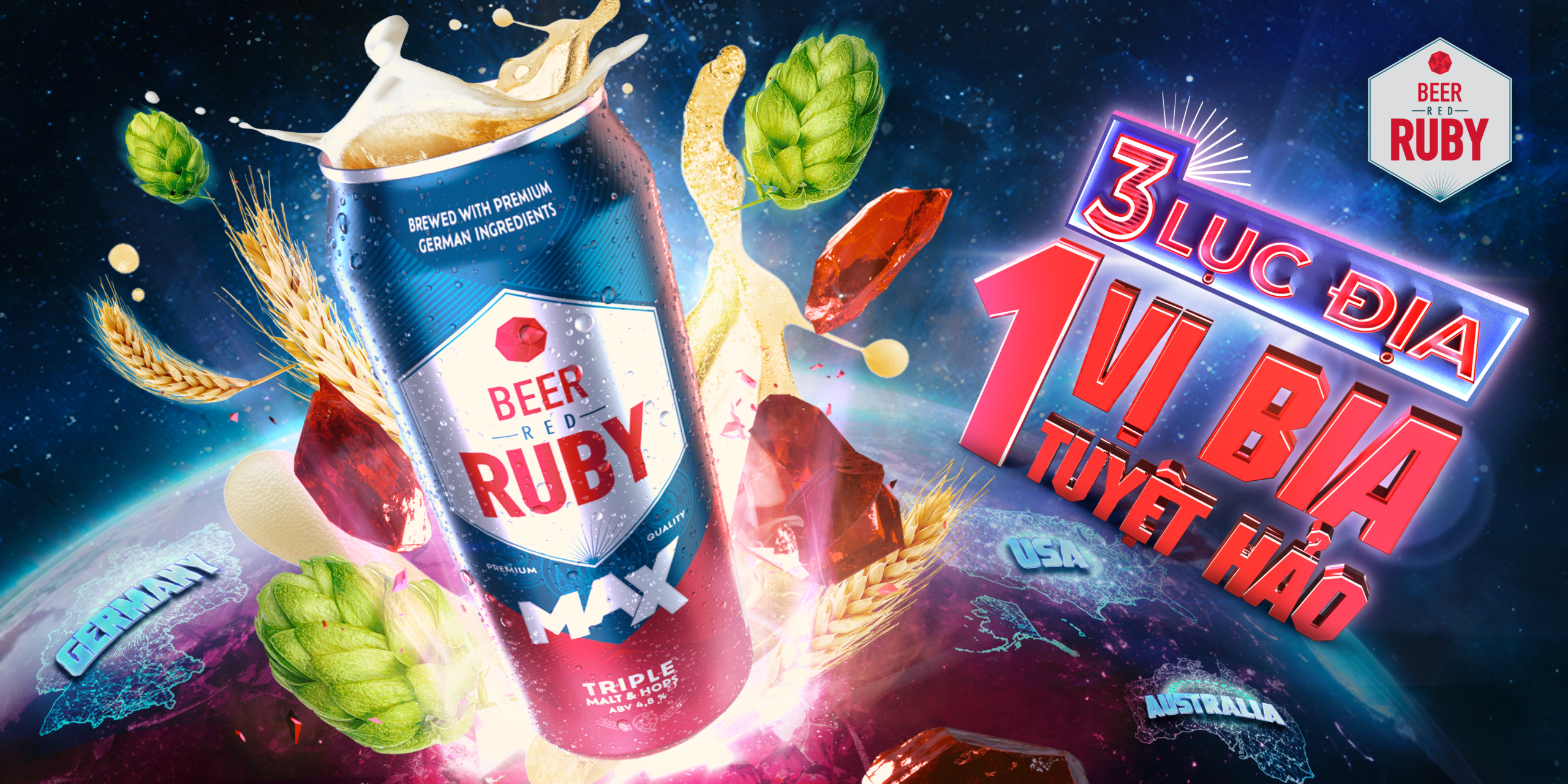 Bia Red Ruby Max - Masan Consumer