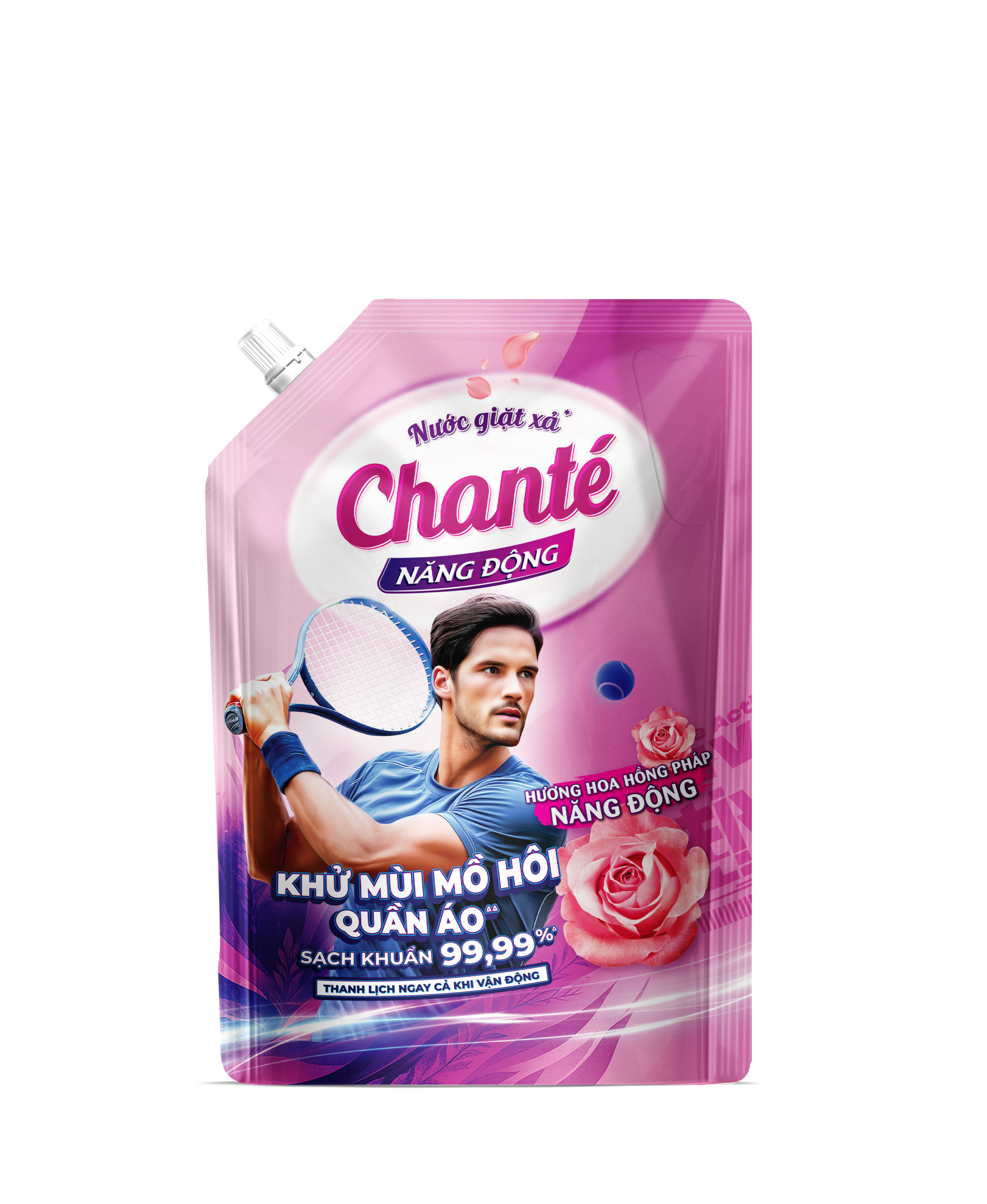 Nước giặt xả 8 trong 1 Chanté Năng Động hương hoa Hồng Pháp Năng động - Masan Consumer