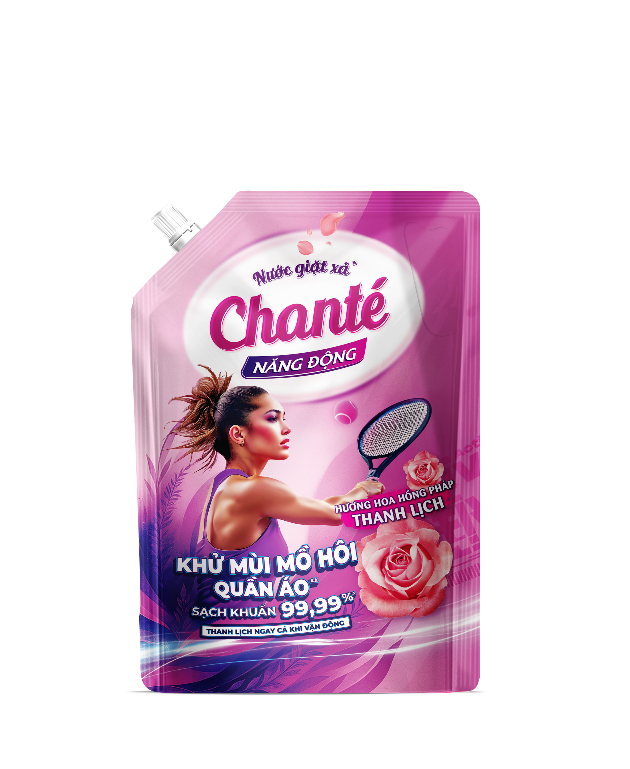 Nước giặt xả 8 trong 1 Chanté Năng Động hương hoa Hồng Pháp Thanh lịch - Masan Consumer