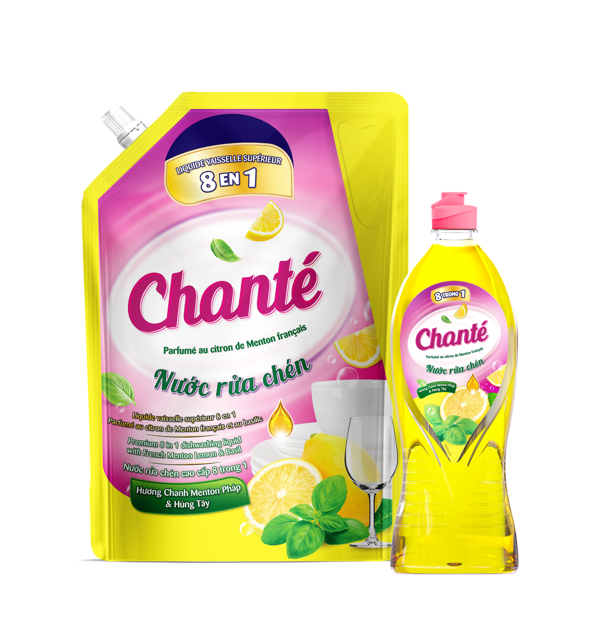 Nước rửa chén 8 trong 1 Chanté hương Chanh Menton Pháp & Húng tây  ​ - Masan Consumer