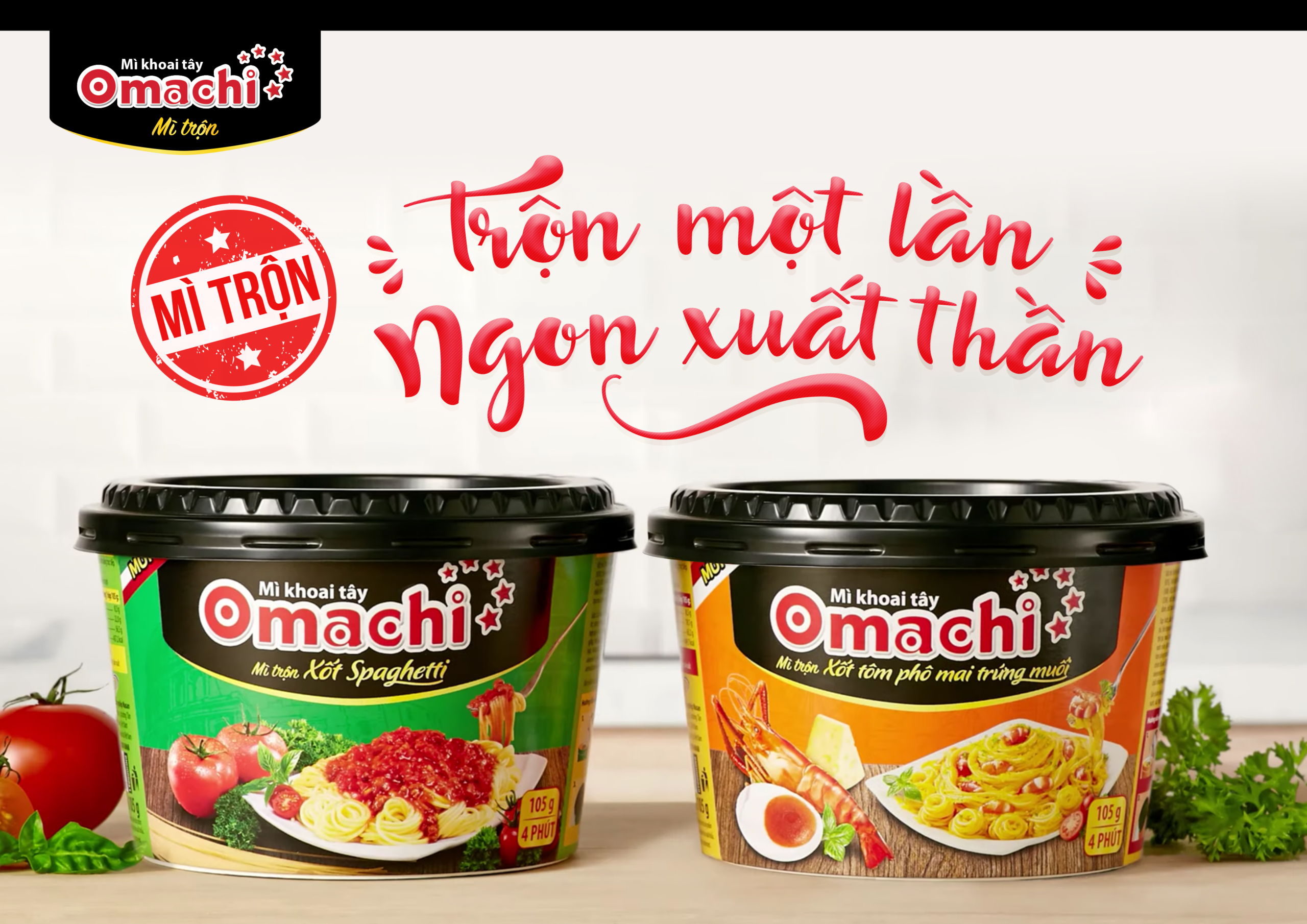 Mì dinh dưỡng khoai tây Omachi trộn hương vị thịt xiên nướng 30gói x 90gr - Masan Consumer
