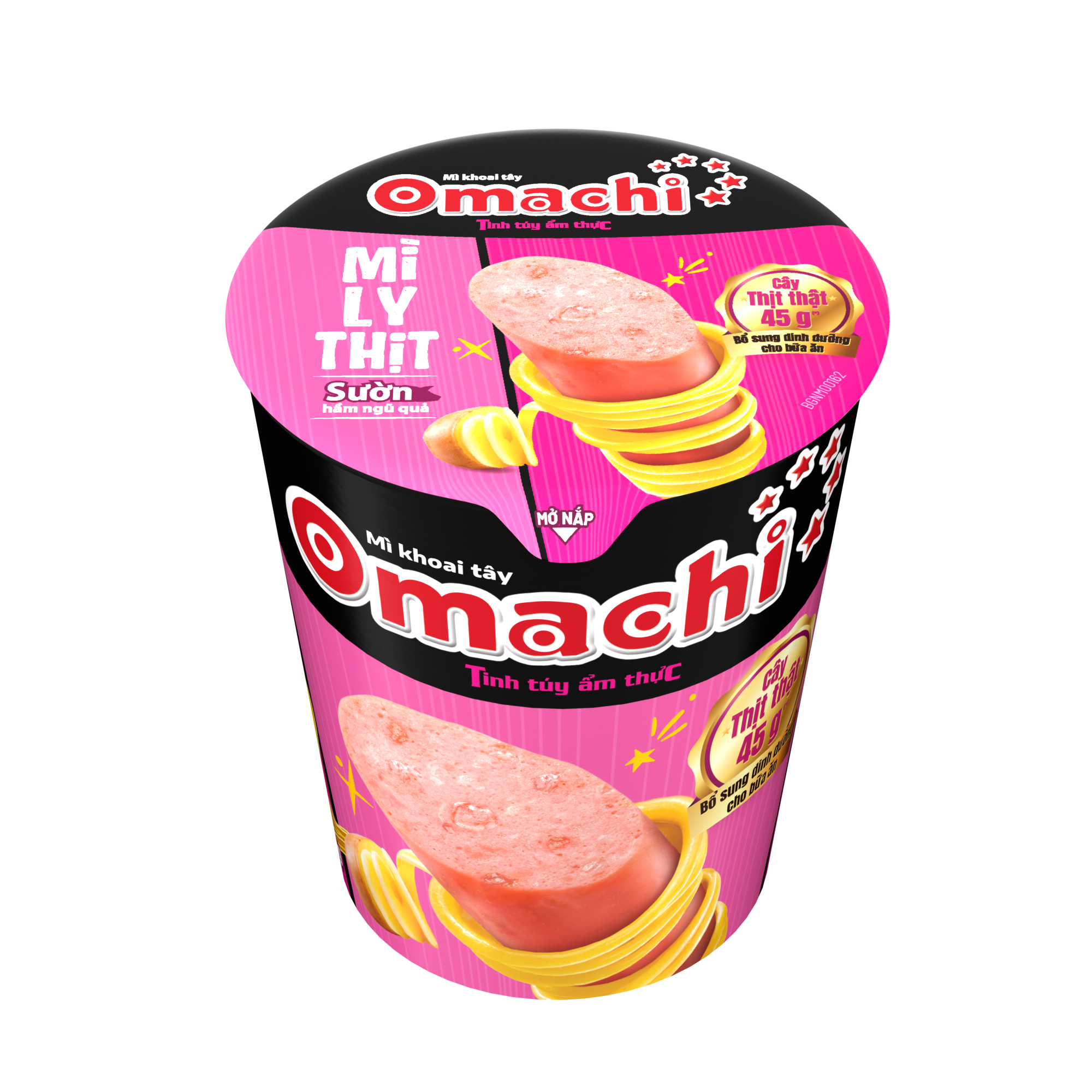 Mì khoai tây Omachi Mì ly thịt Sườn hầm ngũ quả - Ly 115gr - Masan Consumer